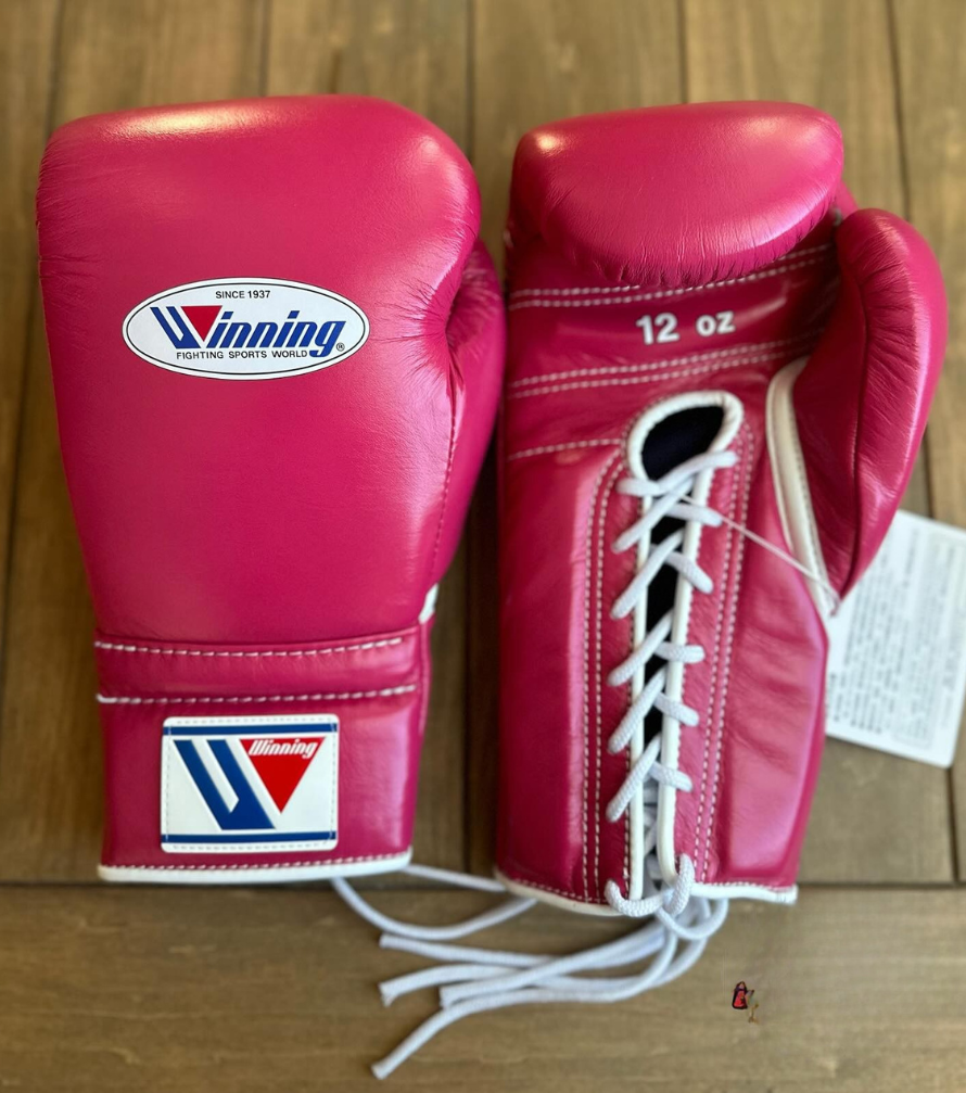 Winning Boxing Gloves Pink – Lace-up Gloves