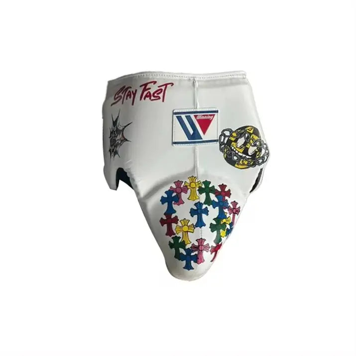 Winning boxing gloves set, Winning WHITE Boxing Gear, Winning Head Guard, Winning Groin Guard