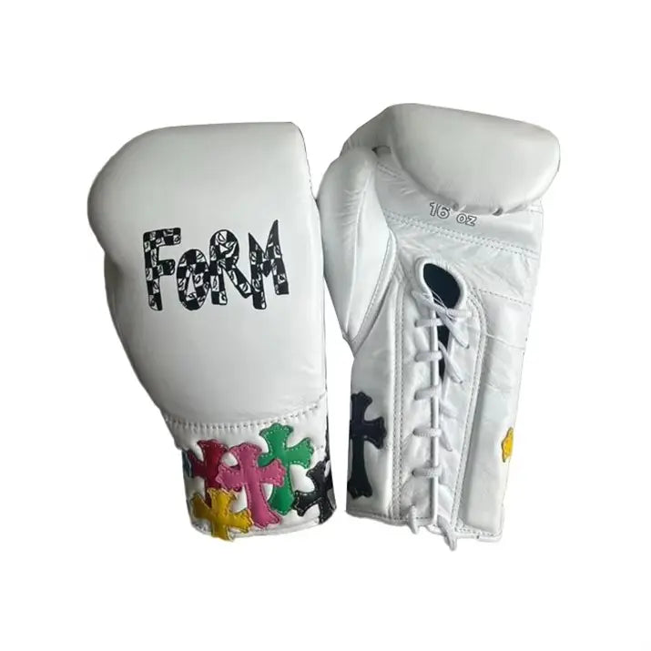Winning Boxing Set White Customizable Leather