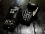 Cleto Reyes Boxing Gloves Black/White Padded Leather Gloves for Heavy Bag Work