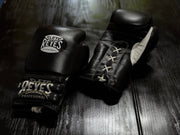 Cleto Reyes Boxing Gloves Black/White Padded Leather Gloves for Heavy Bag Work