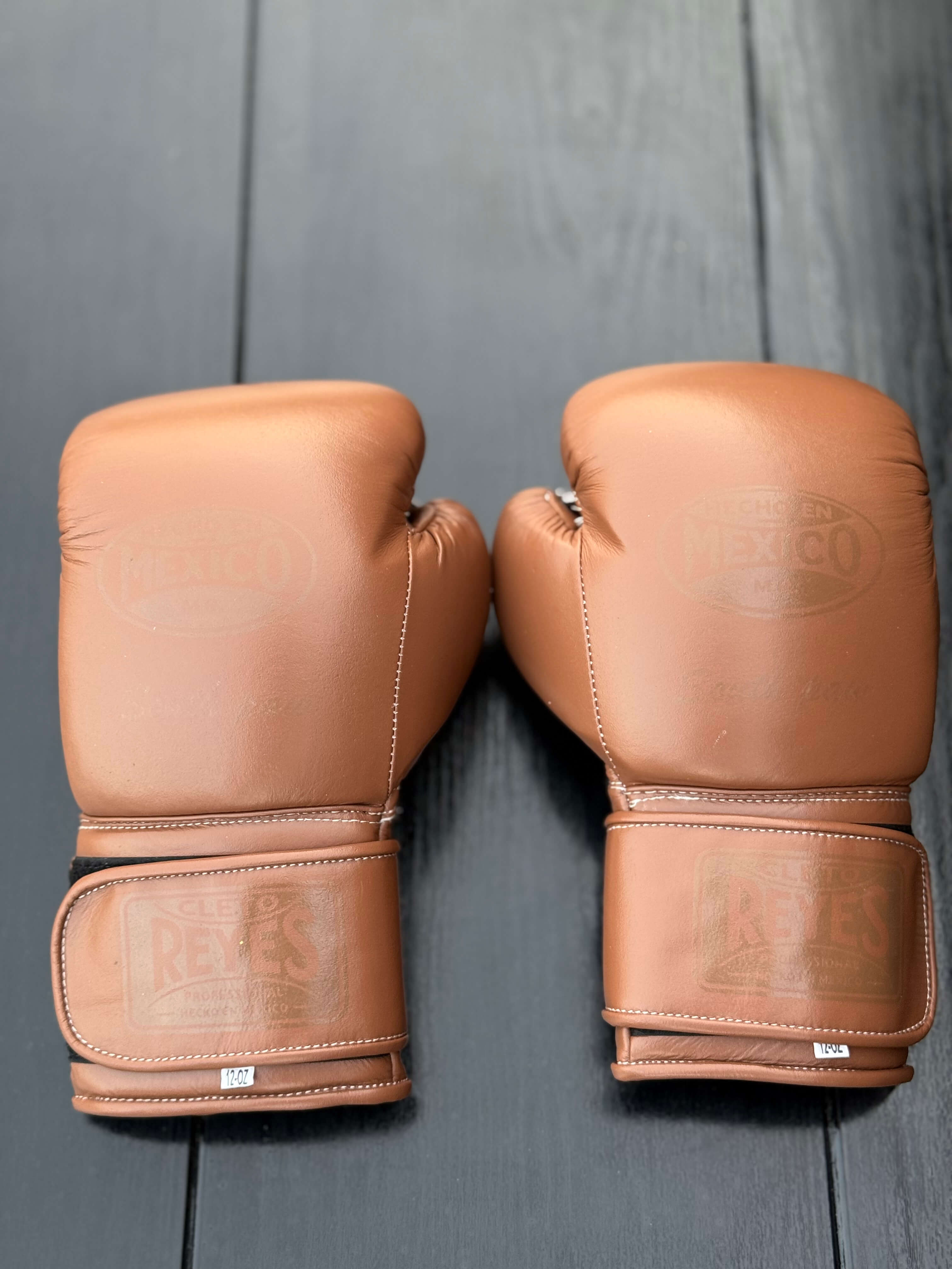 Cleto Reyes Brown 14oz Boxing Gloves Premium Sparring Gloves Back View