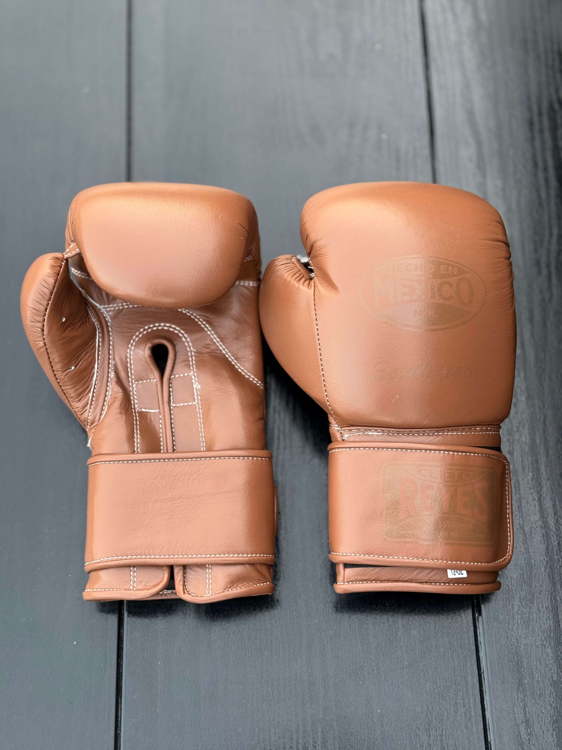 Cleto Reyes Brown 14oz Boxing Gloves Premium Sparring Gloves Front View