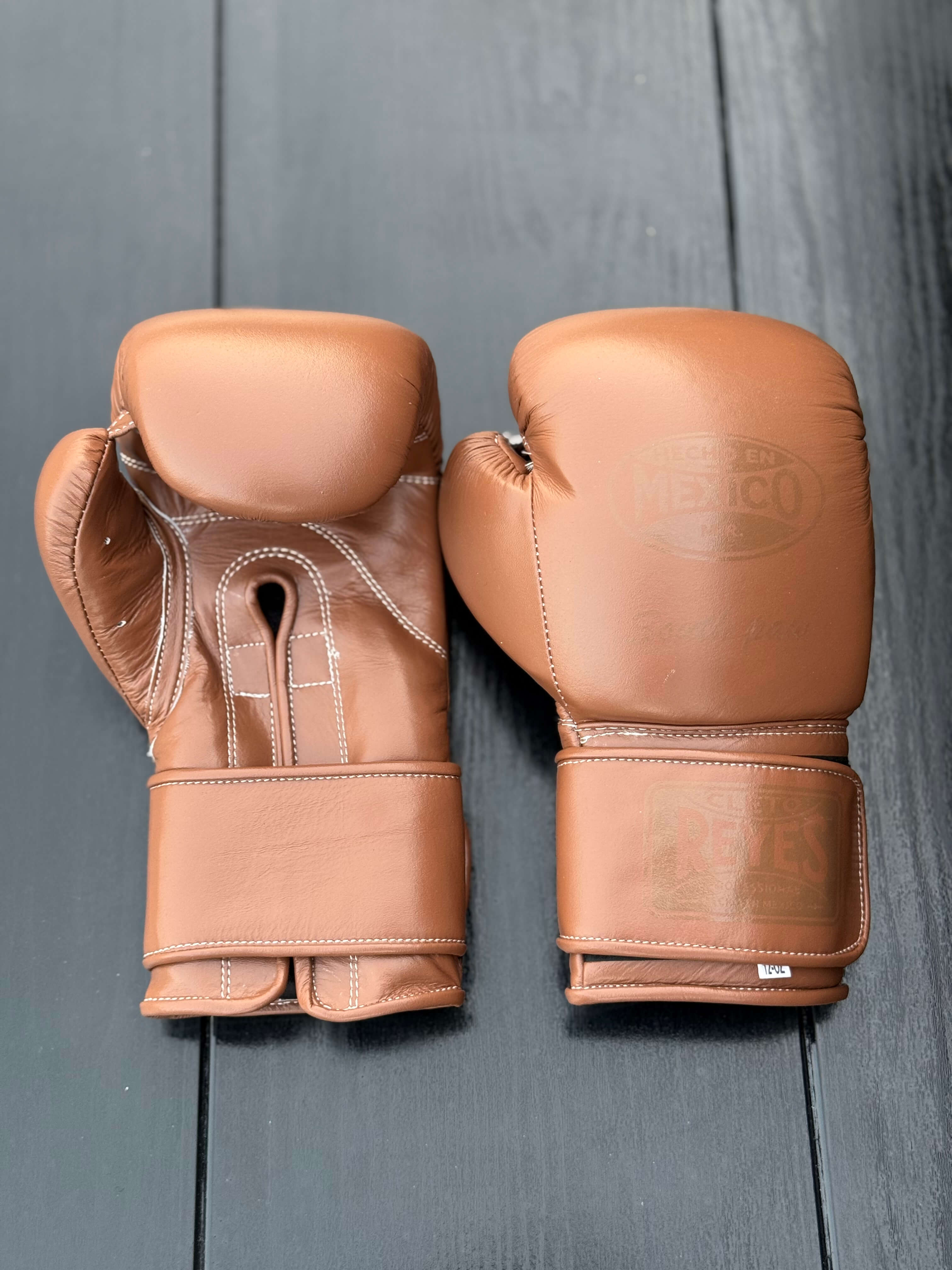 Cleto Reyes Brown 14oz Boxing Gloves Premium Sparring Gloves Front View