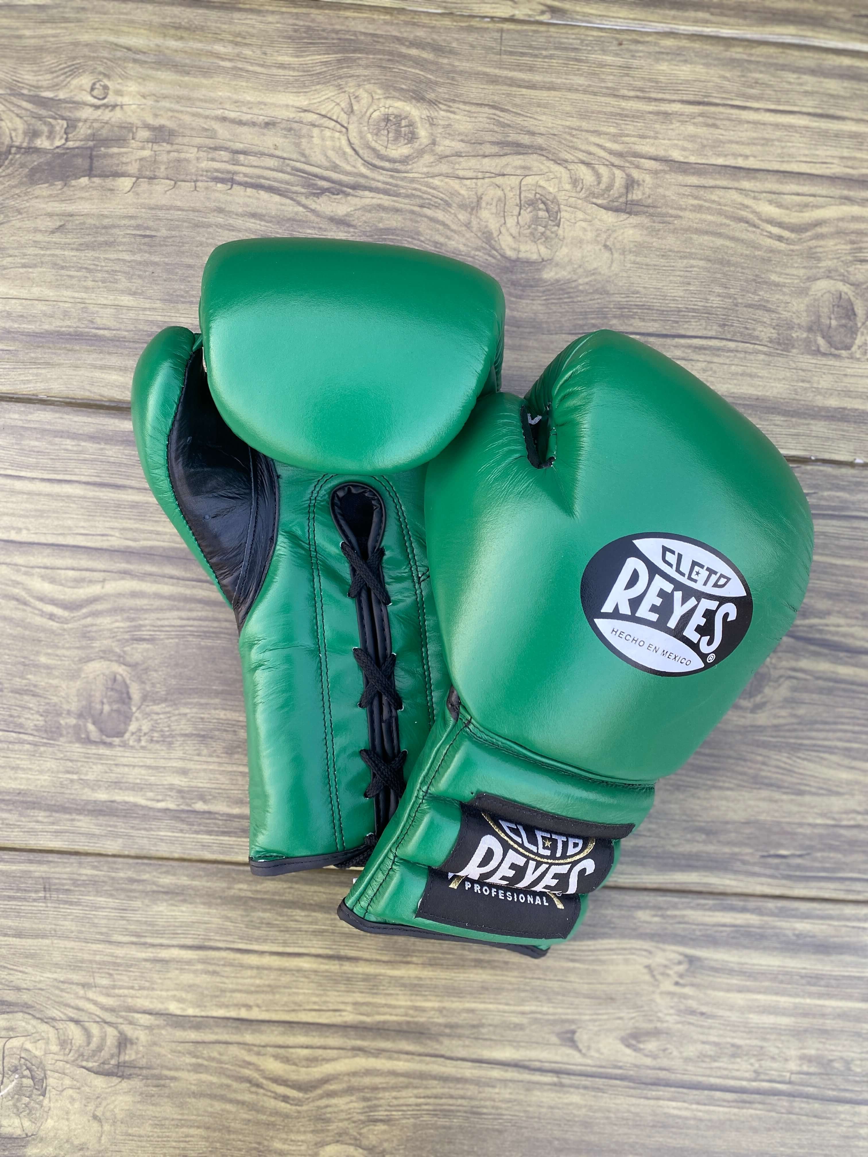 Cleto Reyes Boxing Gloves Green/Black Leather Gloves for Intense Sessions