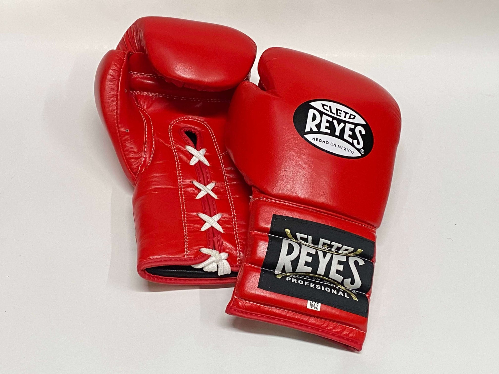 Cleto Reyes Red Leather Boxing Gloves Professional Training Pair Back View