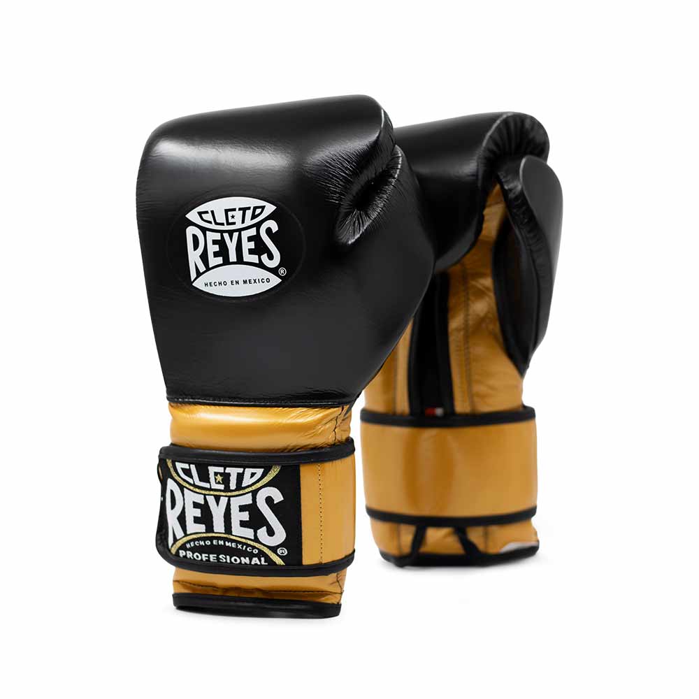 Cleto Reyes Black/Gold Velcro Boxing Gloves Classic Training Gloves