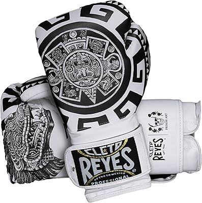 Cleto Reyes White/Black Aztec Style Leather Boxing Gloves Custom Fit Training
