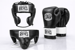 Cleto Reyes Boxing Set Premium Leather Gloves Black/White Sparring