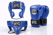 Cleto Reyes Boxing Gloves Set Blue/Black Leather Professional Gear