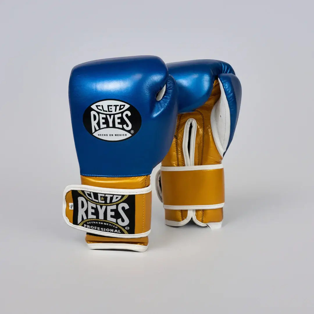 Cleto Reyes Blue/Gold/White 14oz Boxing Gloves High Quality Gym Gloves