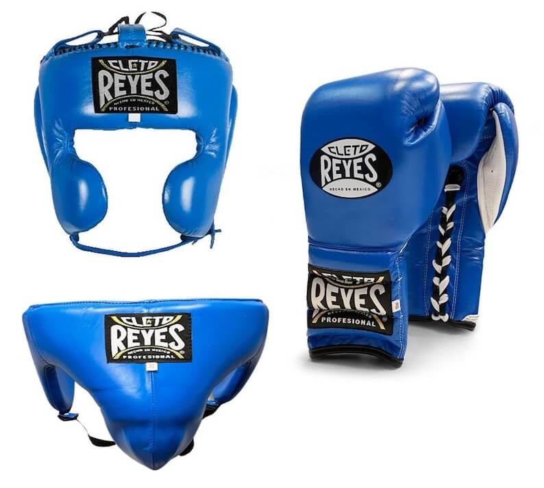 Cleto Reyes Boxing Set Lace Up Gloves Blue/White Sparring Training