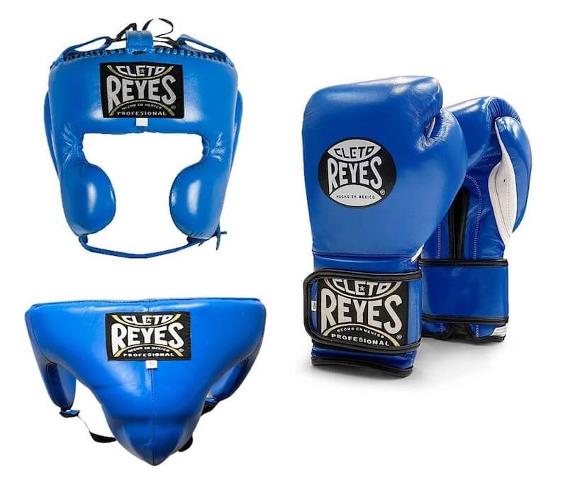Cleto Reyes Boxing Gloves Set Light Blue/White Velcro Fight Gloves