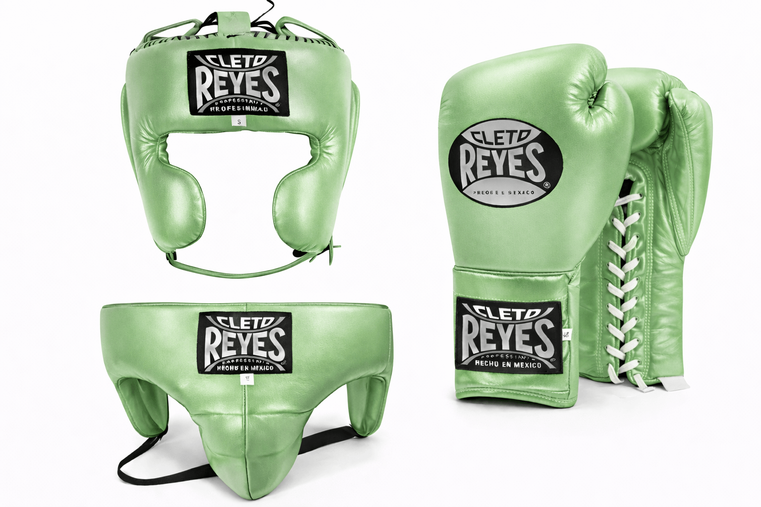 Cleto Reyes Boxing Set Light-Green Velcro Gloves Premium Training Gear