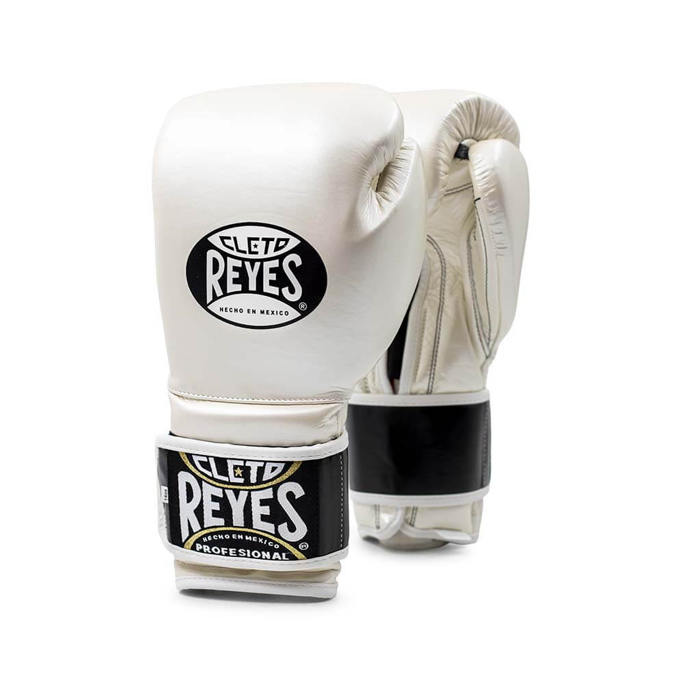 Cleto Reyes Affordable Premium Boxing Gloves Pearl/Black Red Full View