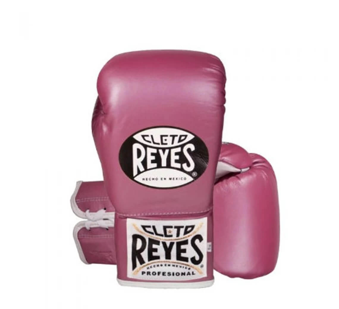 Cleto Reyes 14oz Boxing Gloves Pink/White Classic Style Pair