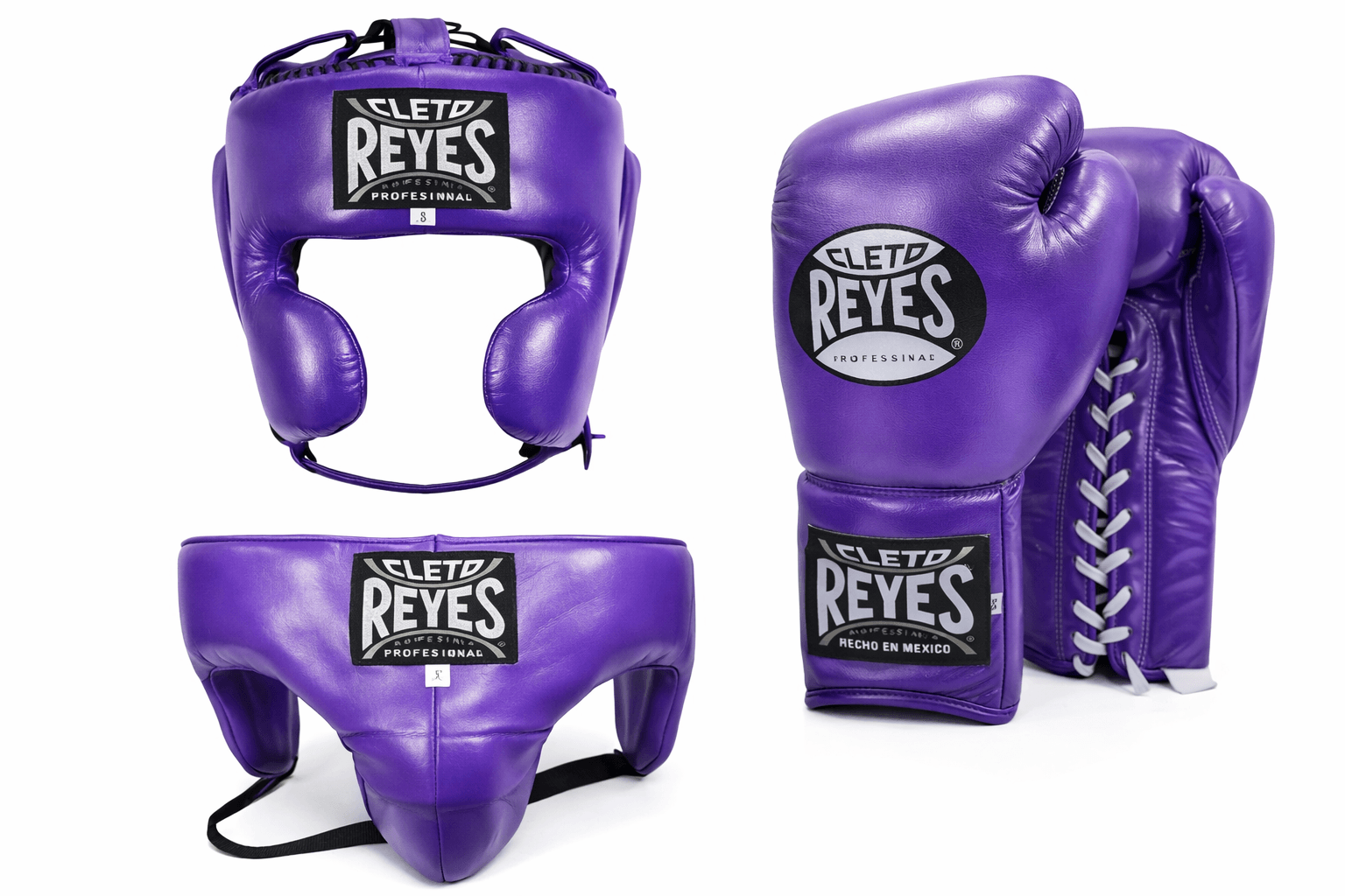 Cleto Reyes Boxing Gloves Set Purple Leather Professional Gear