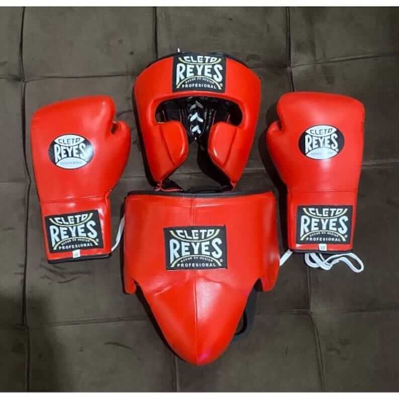 Cleto Reyes Boxing Set Red Lace Up Gloves Premium Training Gear