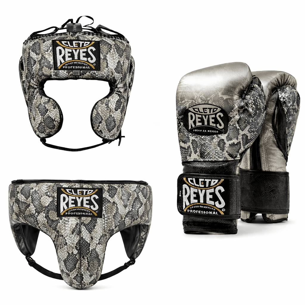Cleto Reyes Boxing Set Velcro Gloves Silver/Black Sparring Training