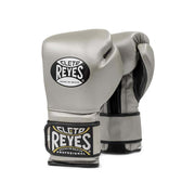 Cleto Reyes Silver/Black Lace-Up Boxing Gloves Classic Training Gloves