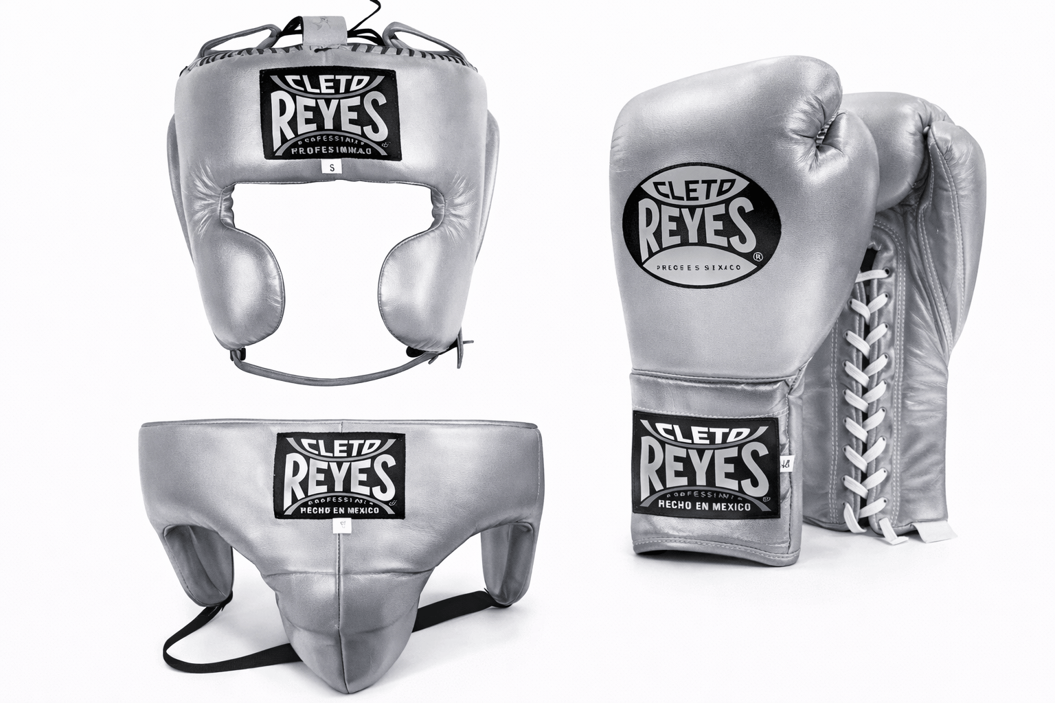 Cleto Reyes Boxing Set Leather Gloves Silver Training Equipment