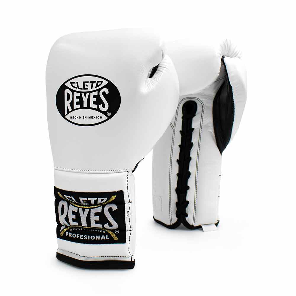 Cleto Reyes Genuine Leather Boxing Gloves White/Black 14oz Pair