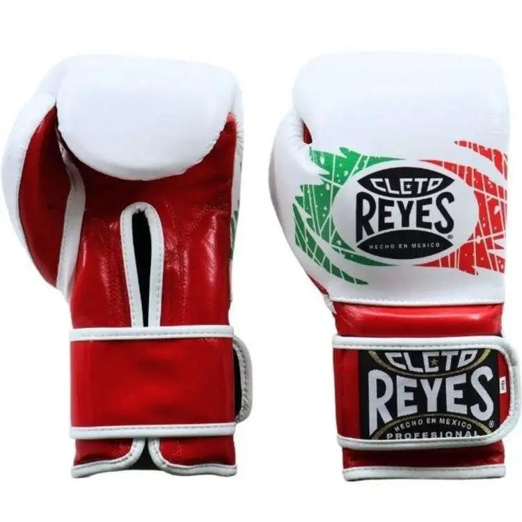 Cleto Reyes White/Red/Green Boxing Gloves Heavy Duty Gym Training Gloves