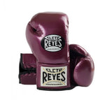 Cleto Reyes Leather Boxing Gloves Purple on Hands Training Action Shot