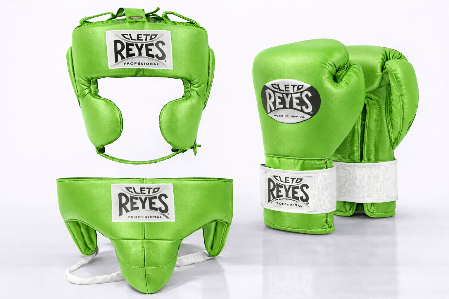 Cleto Reyes Boxing Set Gloves Green/White Sparring Training