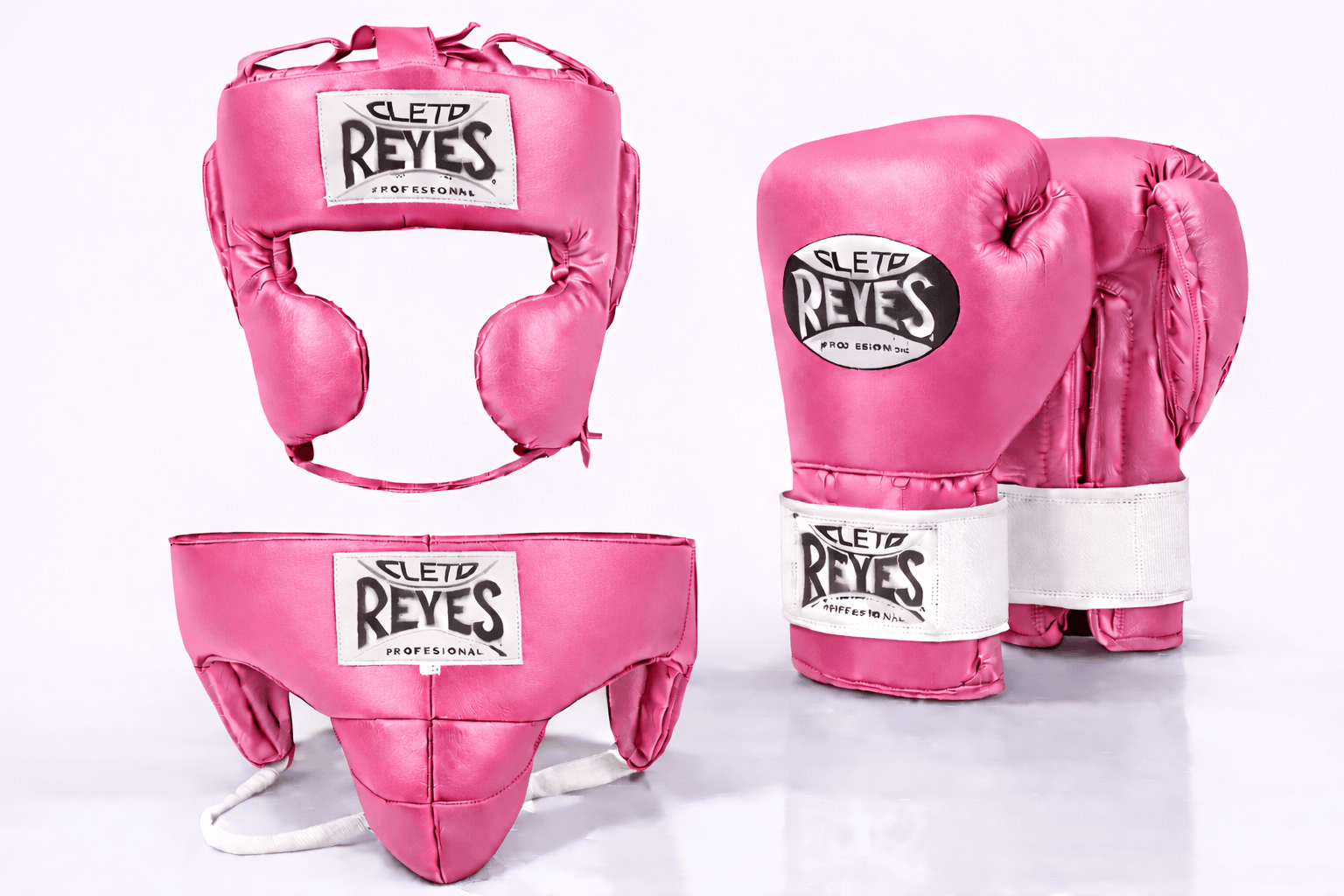 Cleto Reyes Boxing Set Leather Gloves Pink/White Velcro Training Equipment