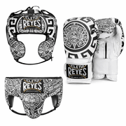 Cleto Reyes Boxing Set Velcro Gloves White Aztec Style Sparring Training