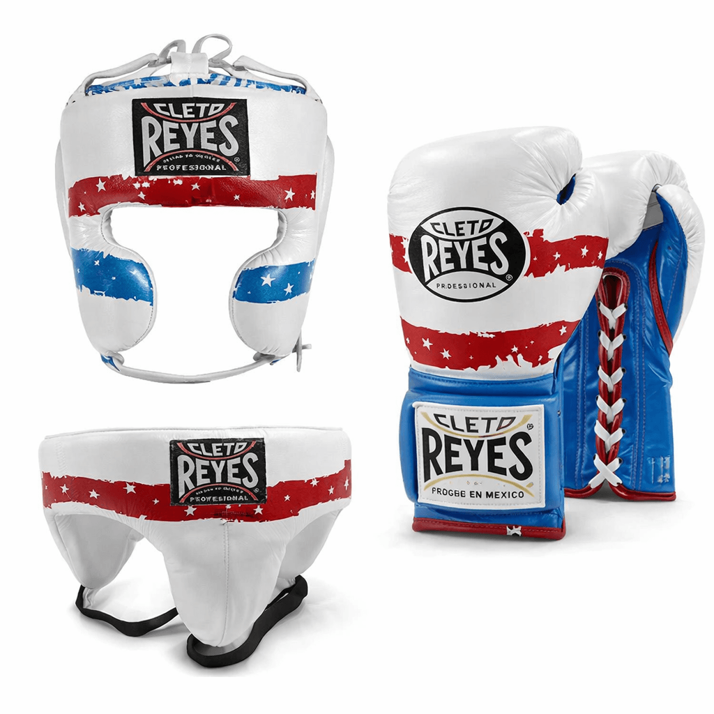 Cleto Reyes Boxing Gloves Set white/blue/red Professional Sparring Gear