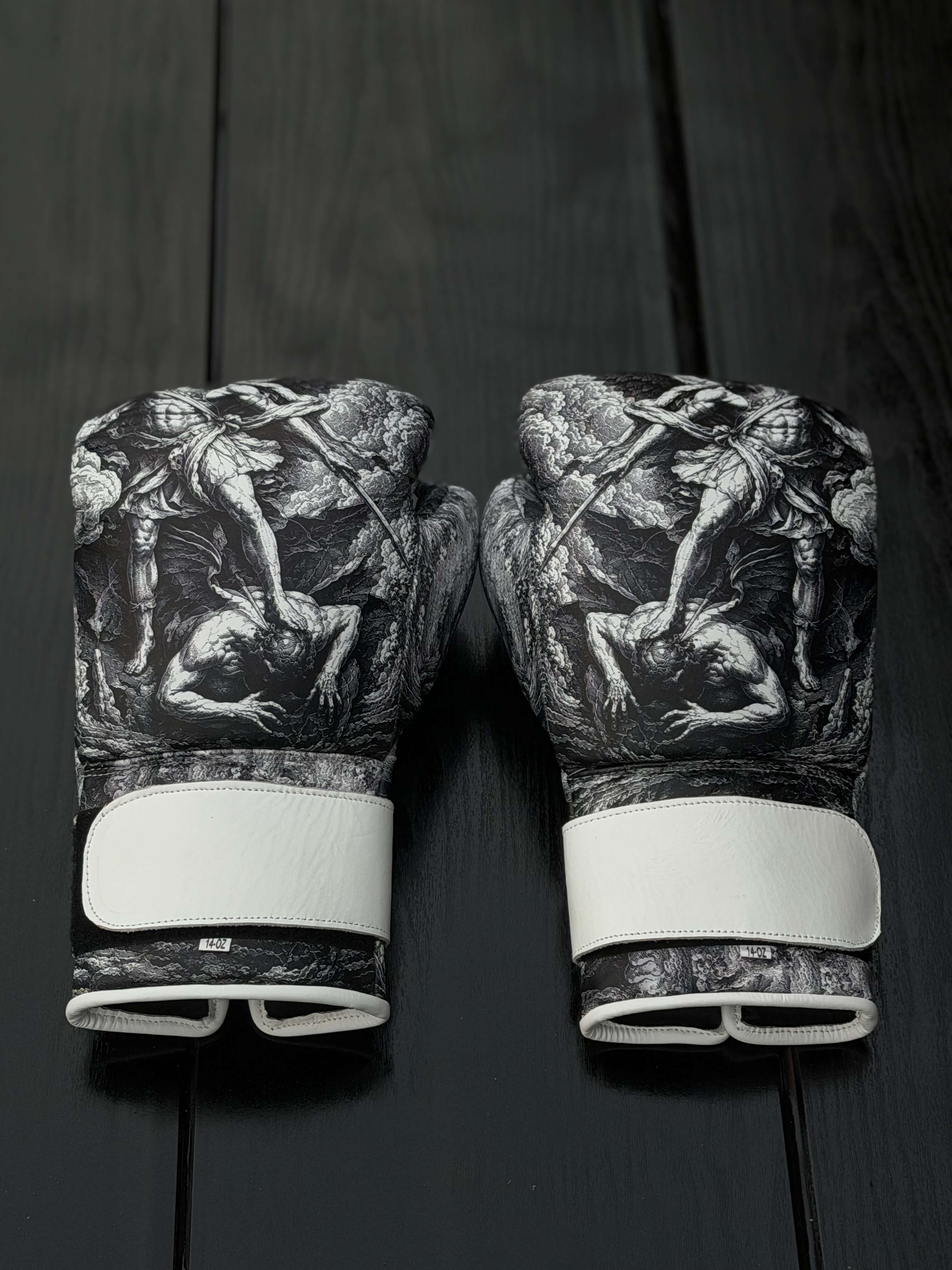 Fiest Winning Style Boxing Gloves White Angel Style Leather Gloves ack View