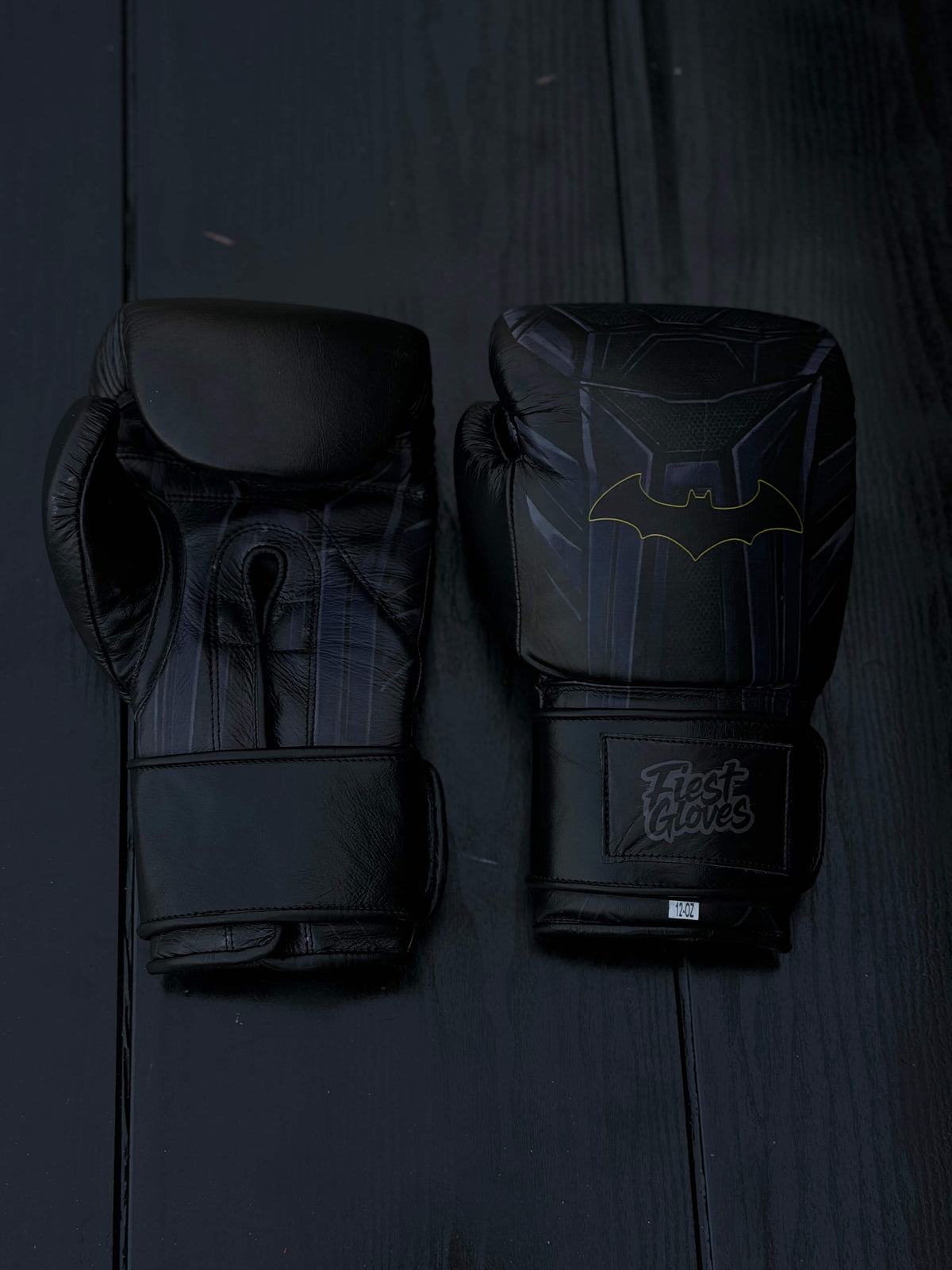 Fiest Boxing Gloves Winning Style Batman Design Leather Training Gloves Front View