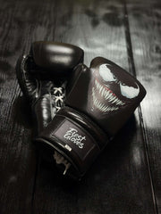 Fiest Winning Style Boxing Gloves Black  Venum Style Leather Training Gloves for Boxing