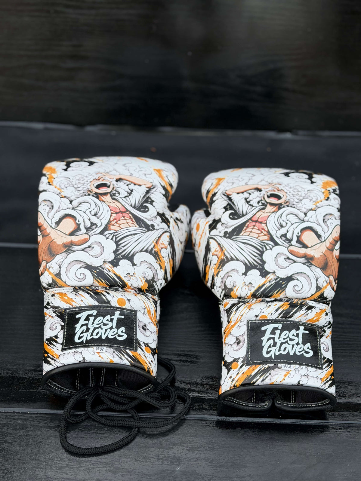 Fiest Boxing Gloves Winning Style Luffy Monkey D Design Leather Training Gloves Back View