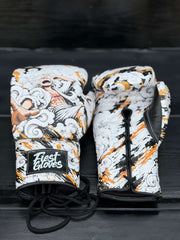Fiest Boxing Gloves Winning Style Luffy Monkey D Design Leather Training Gloves Front View