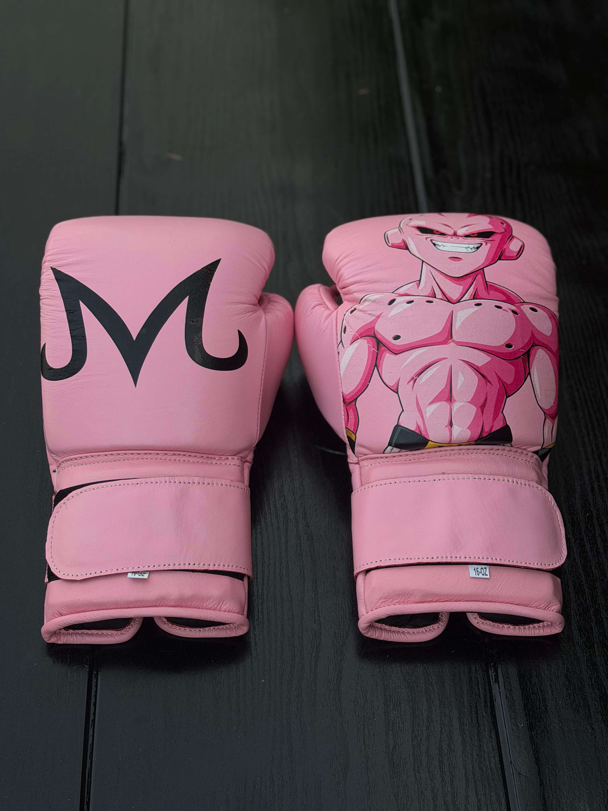 Fiest Winning Monji Style Boxing Gloves Pink Leather Training Gloves Back-View