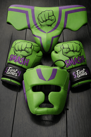 Fiest Leather Boxing Set Green/Purple Gym Training Kit