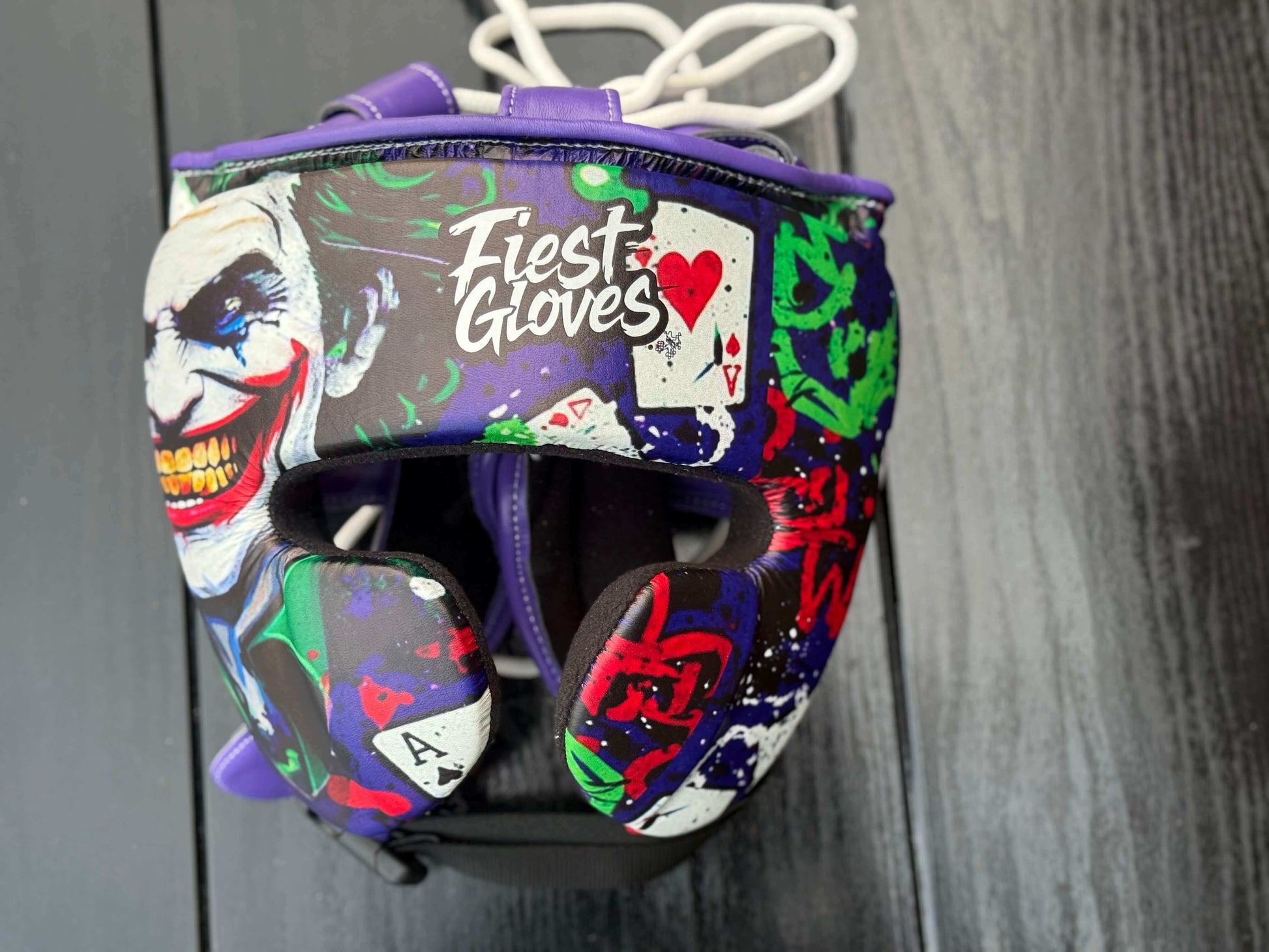 Fiest Purple Joker Style Boxing Set Fitness Training Gloves Headguard