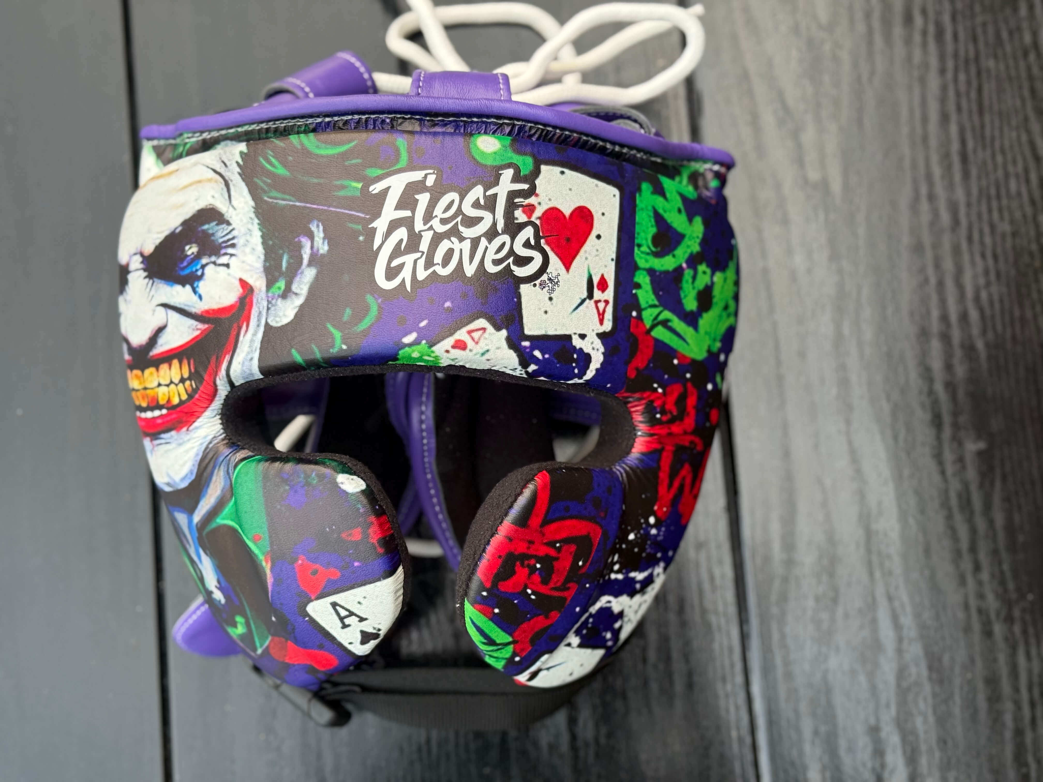 Fiest Purple Joker Style Boxing Set Fitness Training Gloves Headguard