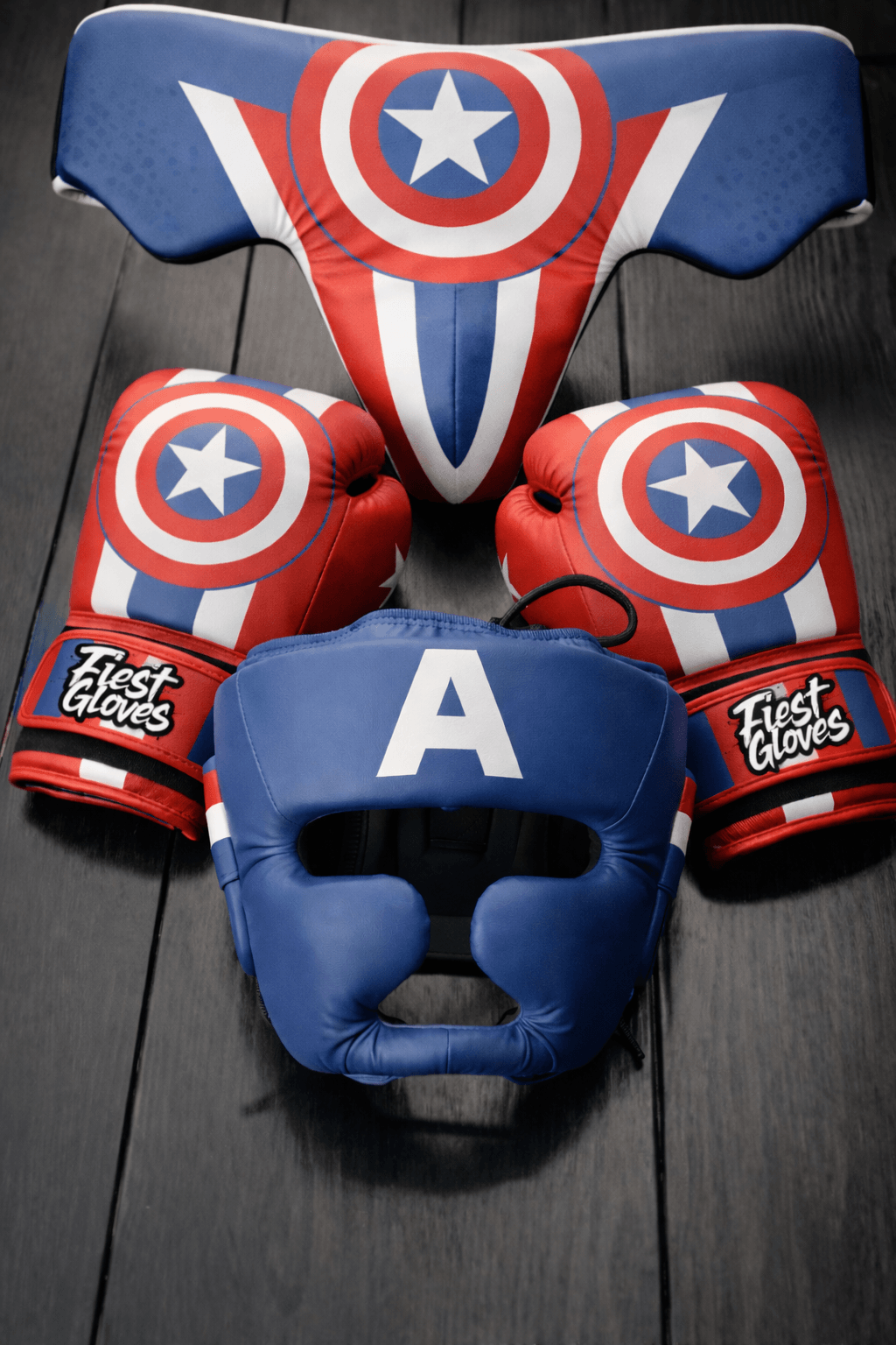 Fiest Blue/Red/White Boxing Set 14oz Gloves Full Gear Pack