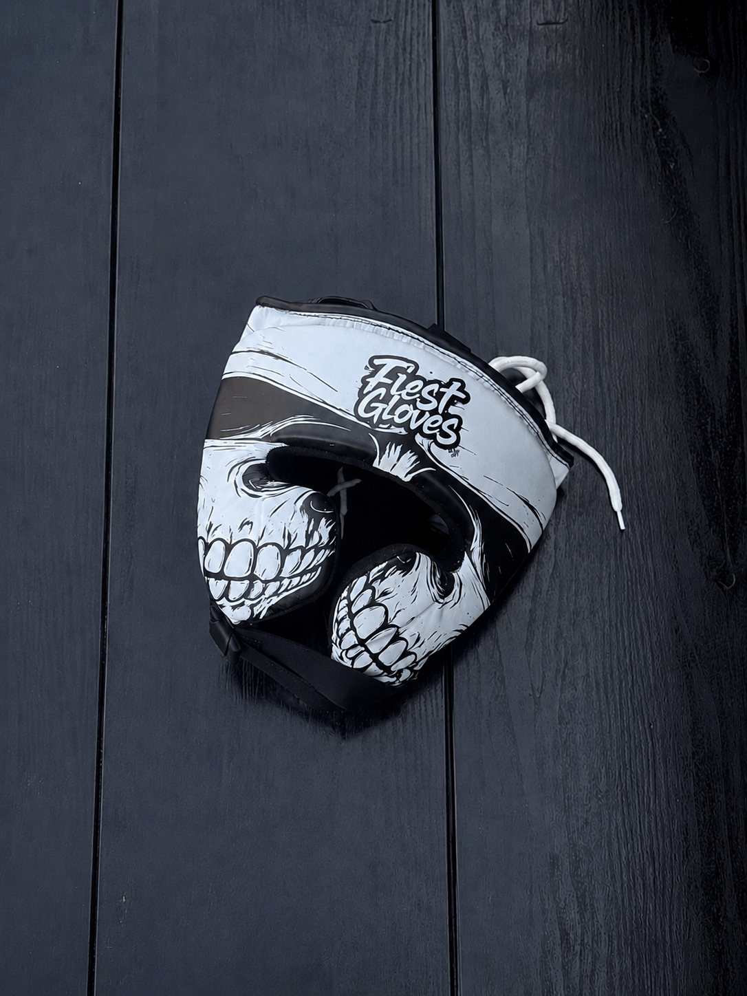 Fiest Black Skull Boxing Headguard Secure Fit Training Headgear