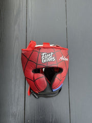 Fiest Boxing Headguard Red/Blue Spider Style Premium Training Headgear