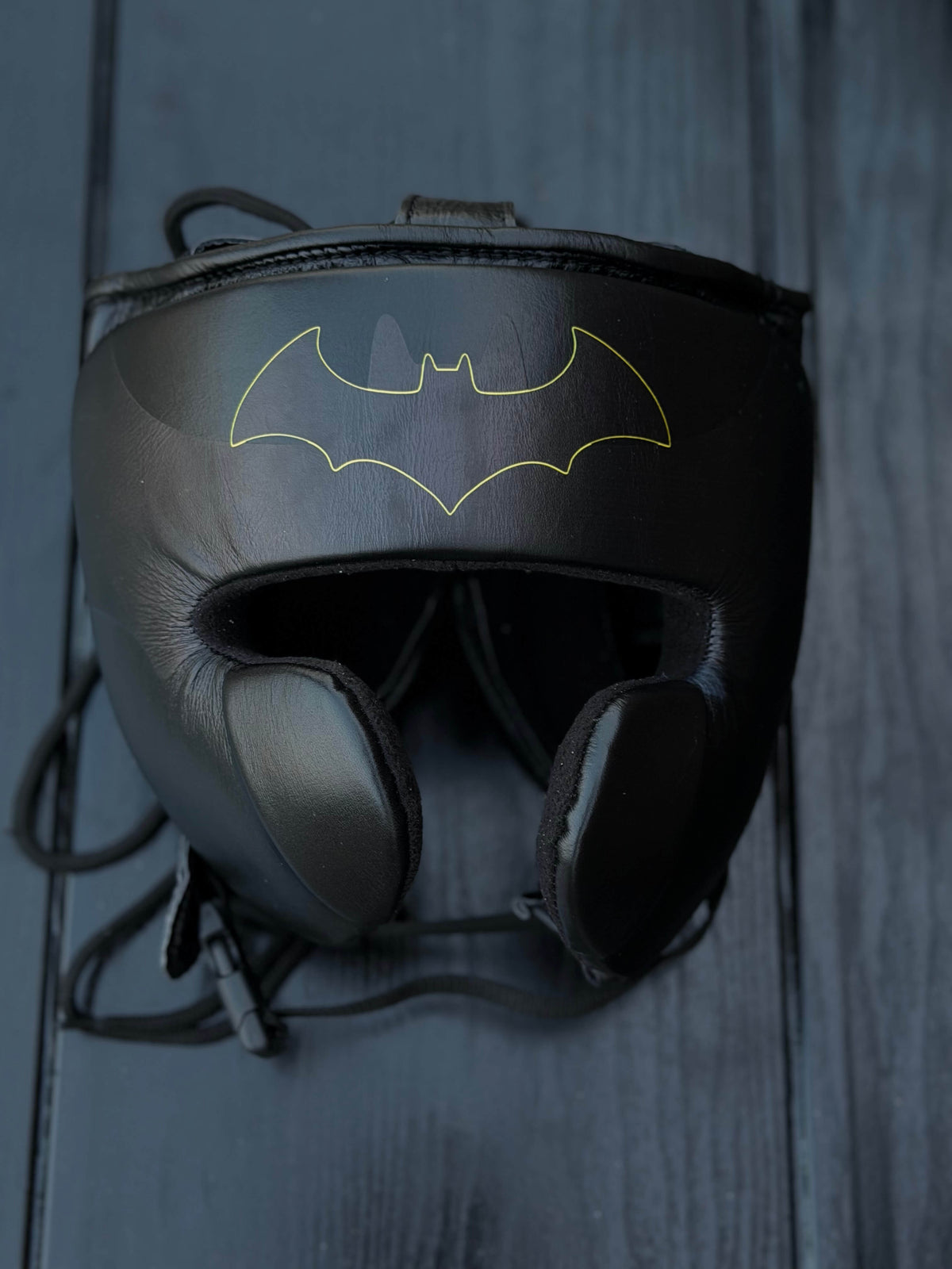 Fiest Boxing Set Winning Style Batman  Black Leather Headguard
