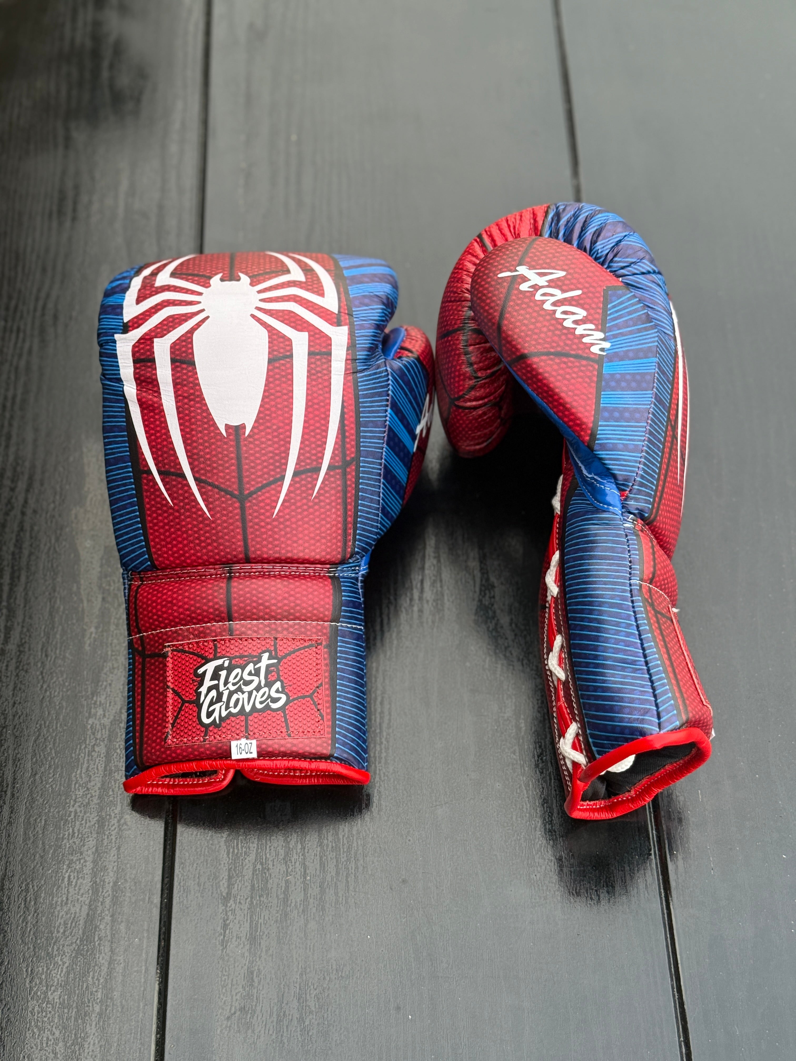Fiest Boxing Set Red/Blue 14oz Gloves Side View