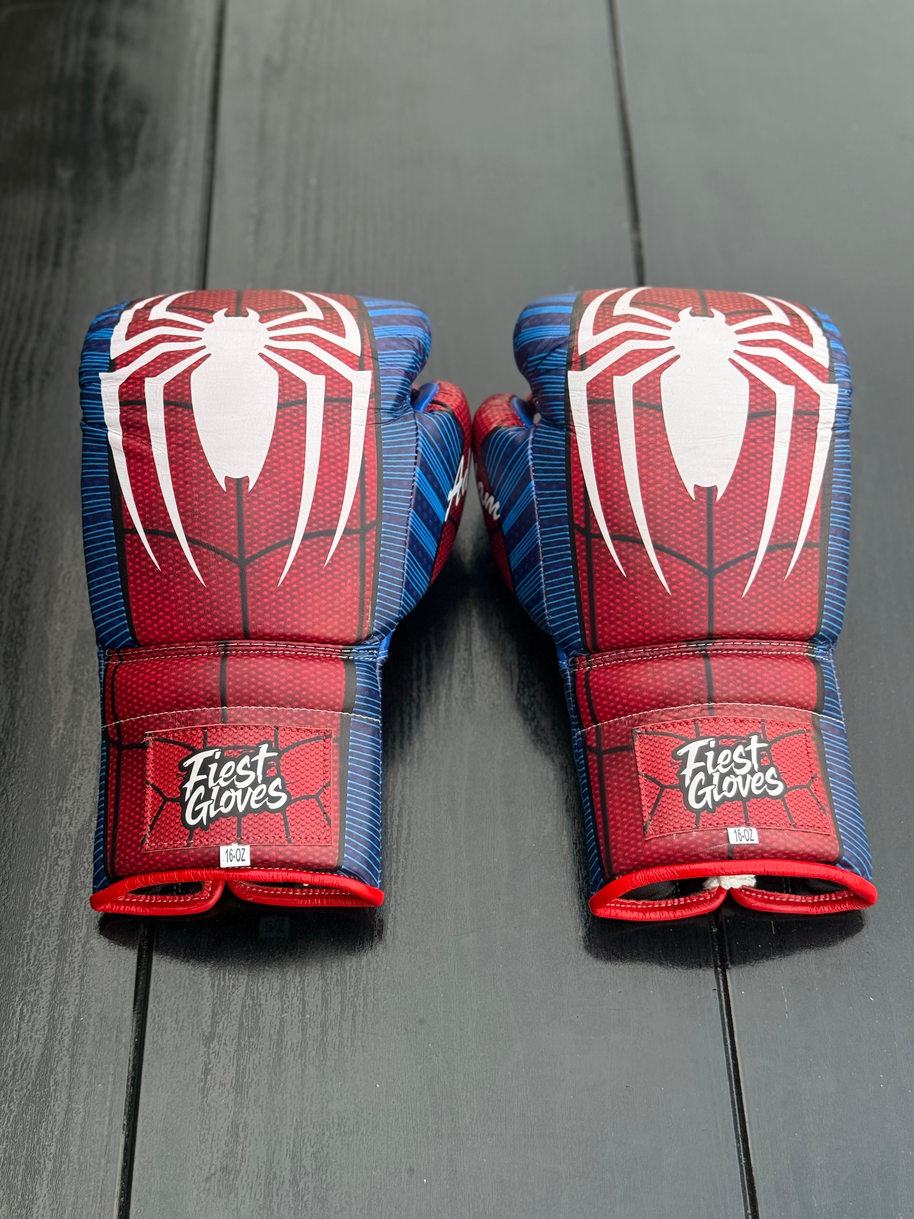 Fiest Boxing Set Red/Blue 14oz Gloves Back View