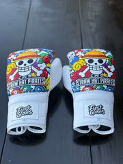 Fiest Winning Style Boxing Gloves White 14oz Leather Training Gloves Back View