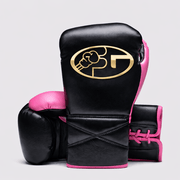 Fiest Sea Black/Pink Boxing Set Lace-Up Gloves Training Bundle