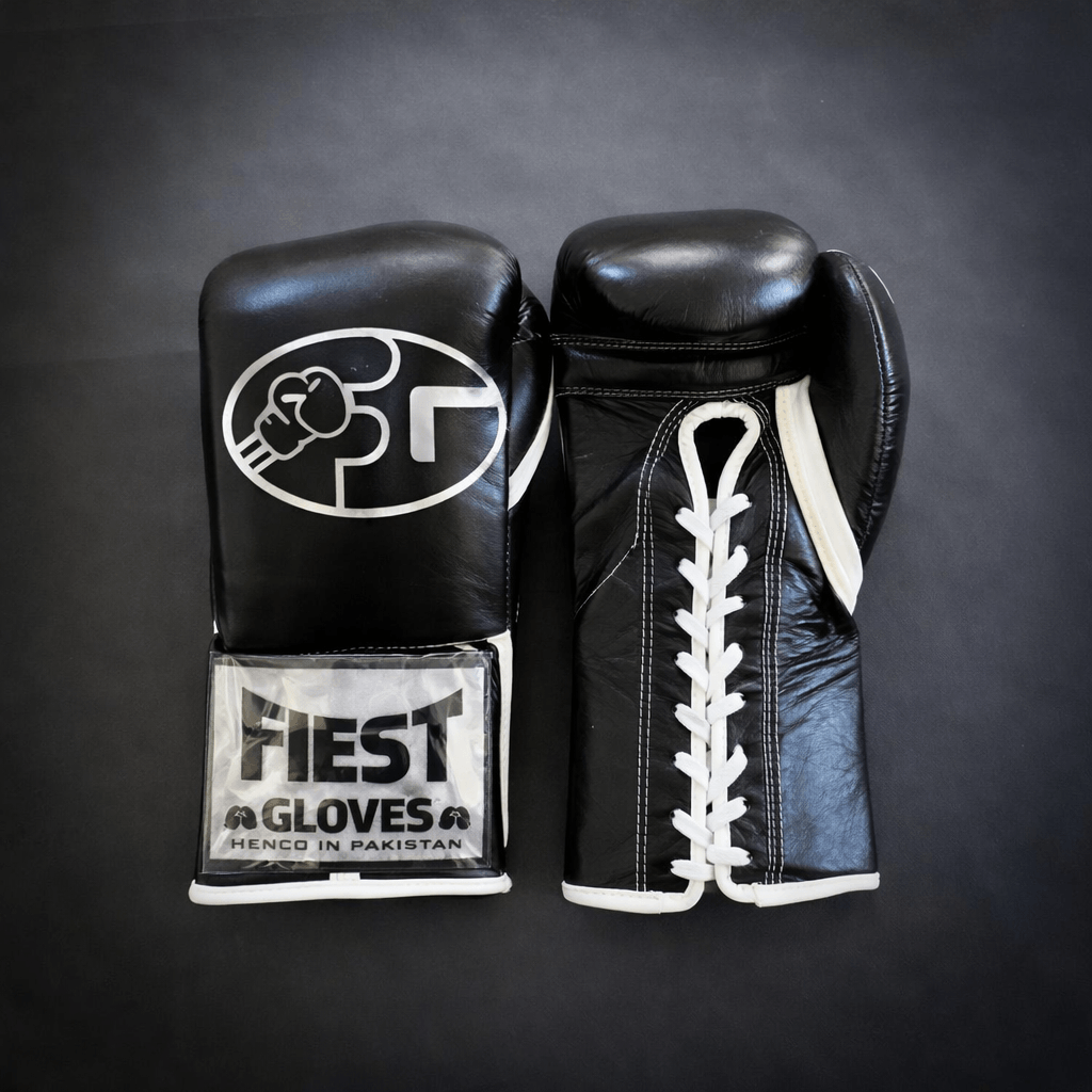 Fiest Winning Style Black/White Boxing Gloves Premium Gym Training Pair